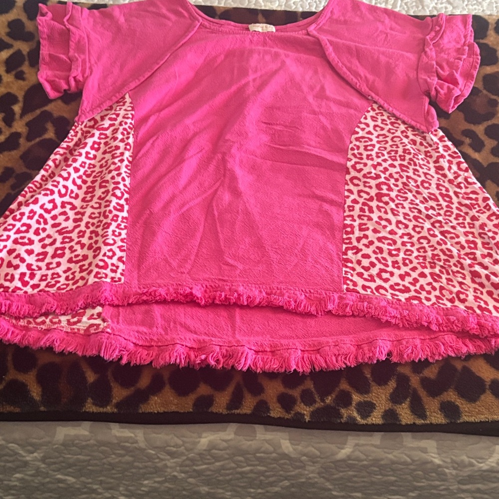 Pink Leopard Print Kids Top